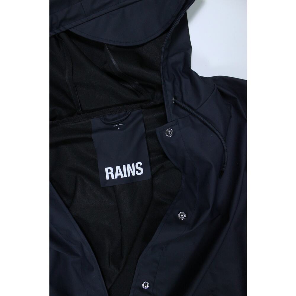 RAINS A-Line Longer Jacket Lightweight Raincoat Women trench waterproof black L - Picture 7 of 7